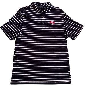 Bobby Jones 1930 Legacy Golf Polo Shirt XL Black White Stripe Country Club